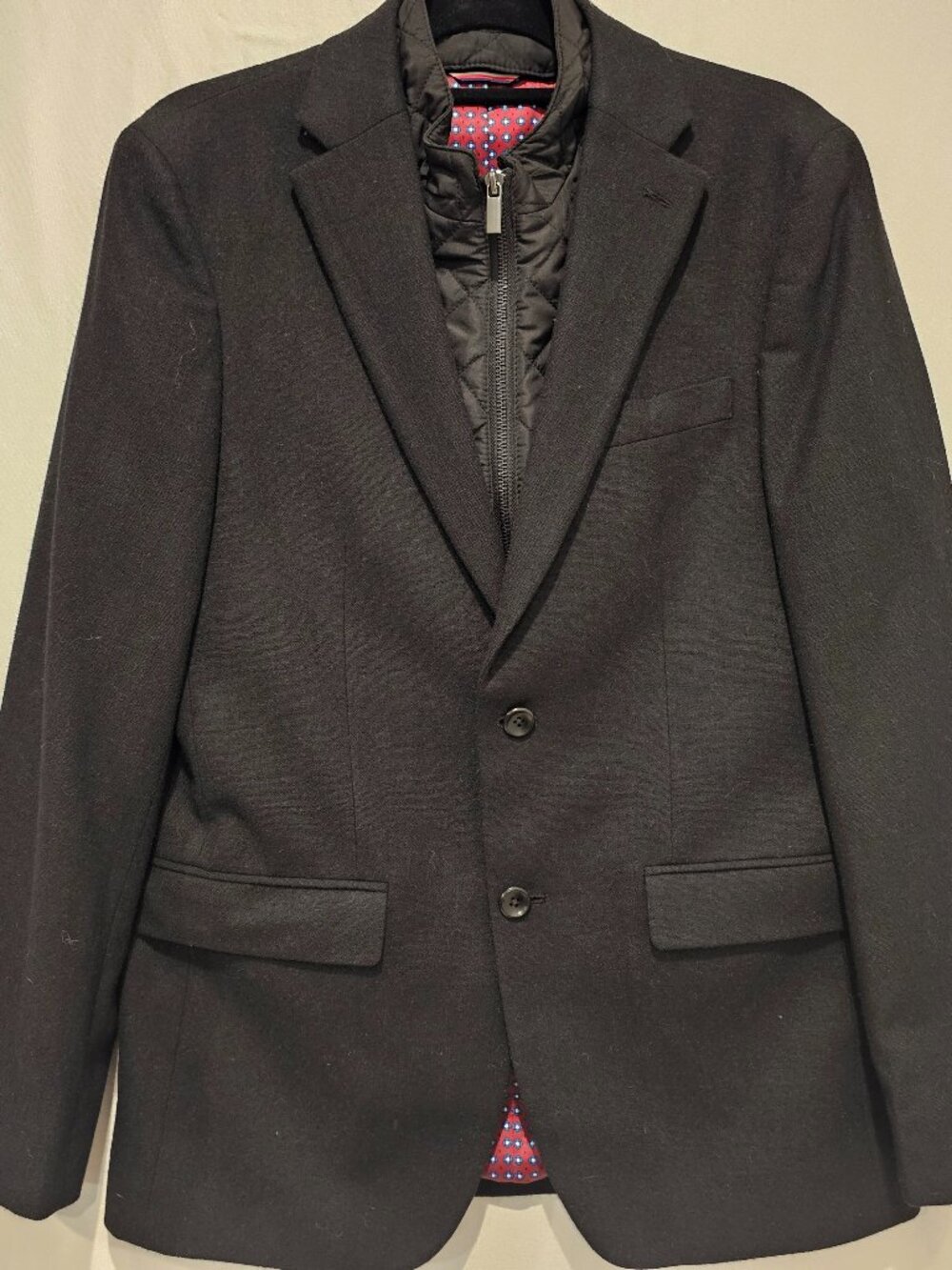 Tommy Hilfiger Men's Removable Bib Sport Coat Blazer Jacket Black Size 38S